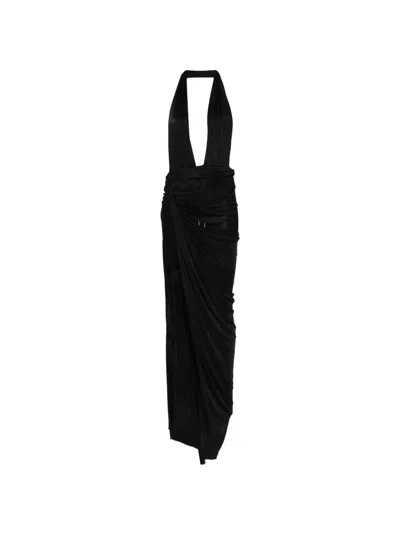 Atlein Open Draped Gown In Black