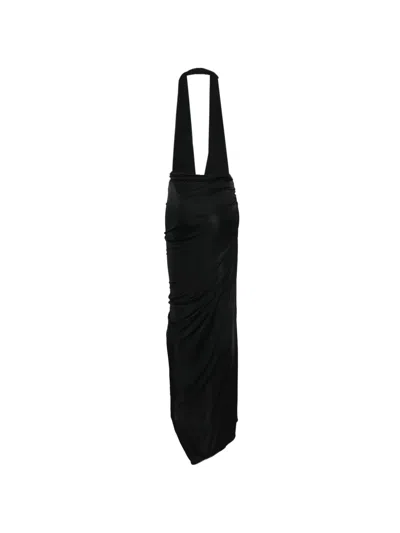 Atlein Open Draped Gown In Black