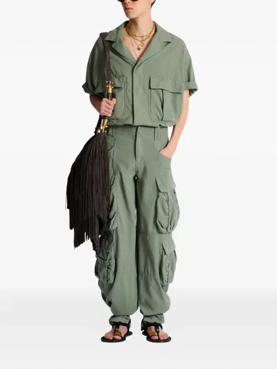 Balmain Multi-pocket Cargo Pants In Green