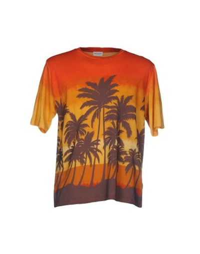 Saint Laurent T-shirt In Orange