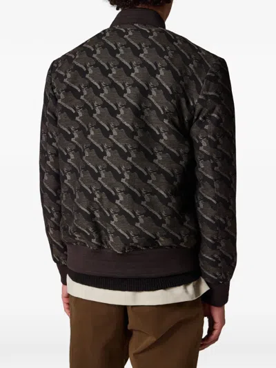 Paul Smith Rabbit-patterned Zip Bomber Jacket In Brown