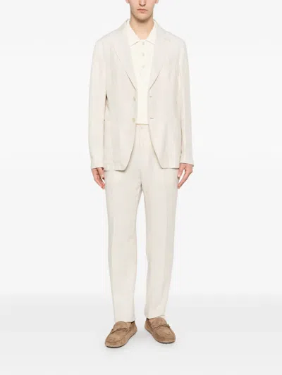 Manuel Ritz Button-up Single-breasted Suit In Neutral