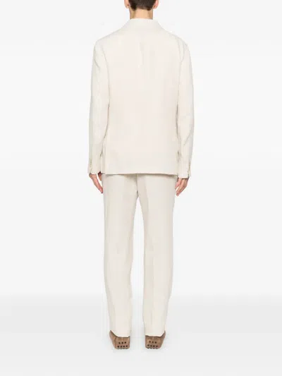 Manuel Ritz Button-up Single-breasted Suit In Neutral