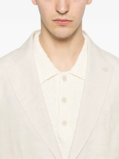 Manuel Ritz Button-up Single-breasted Suit In Neutral