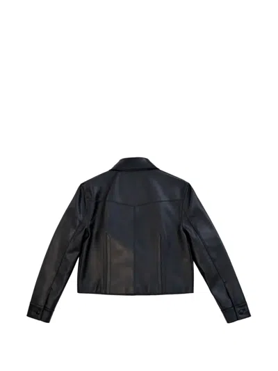 Stand Studio Buttoned Leather Jacket In Black
