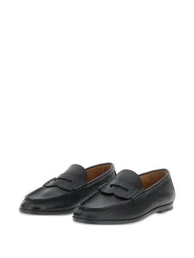 Common Projects Strap Leather Loafers In Black