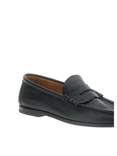 Common Projects Strap Leather Loafers In Black
