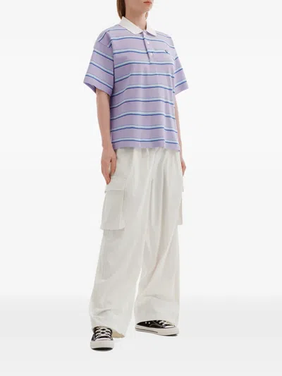 Chocoolate Stripe-pattern Polo Shirt In Pink
