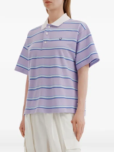 Chocoolate Stripe-pattern Polo Shirt In Pink