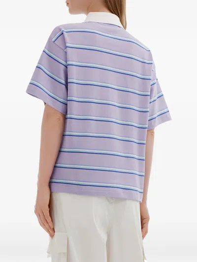 Chocoolate Stripe-pattern Polo Shirt In Pink