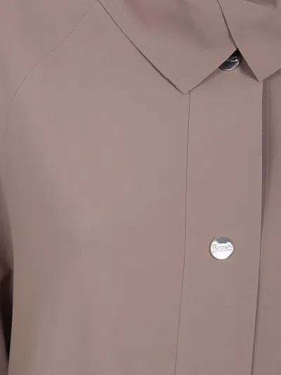 Herno Single-breasted Coat In Brown