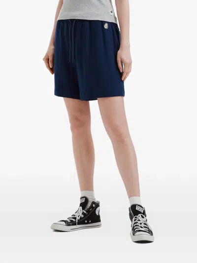 Chocoolate Drawstring Embroidered Shorts In Blue