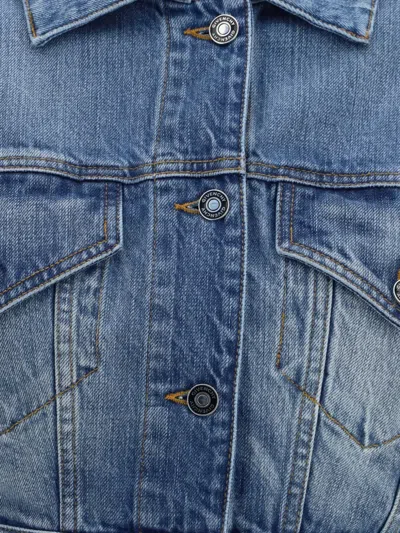 Givenchy Open-back Cotton Cropped Jacket In Blue