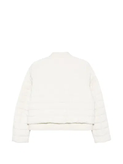Moncler Quilted Button Jacket In White