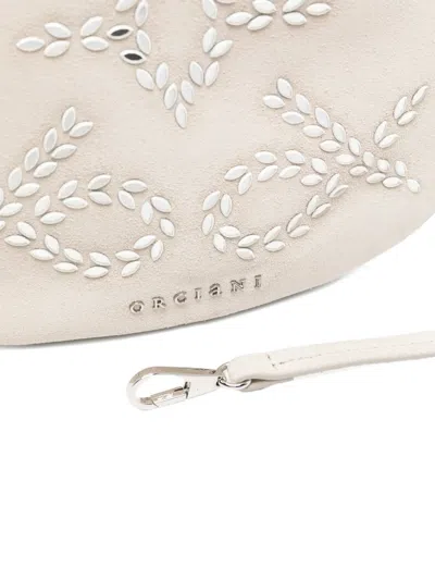 Orciani Appliqué Drawstring Tote Bag In White