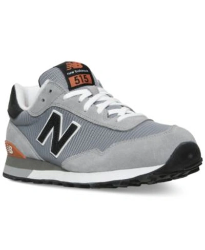 New Balance Men's 515 Suede Casual Sneakers From Finish Line In Grey/black