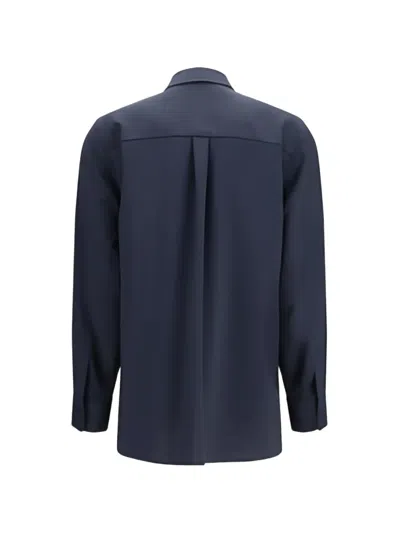 Cruna Blue Structured Flap Pocket Cotton Overshirt In Blue