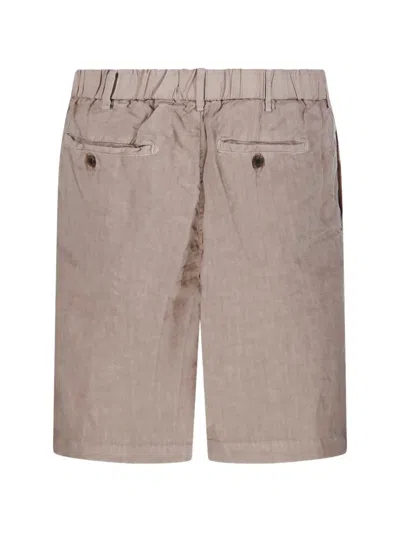 Myths Drawstring Buttoned Shorts In Neutral