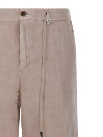Myths Drawstring Buttoned Shorts In Neutral