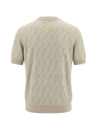 Fendi Ff-pattern T-shirt In Neutral