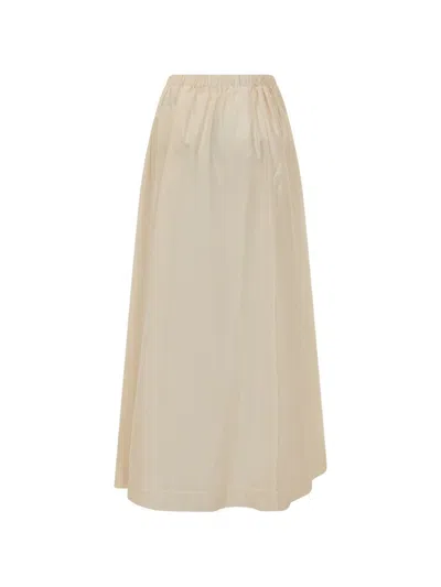 Le Sully Studio Elasticated Long Skirt In Neutral