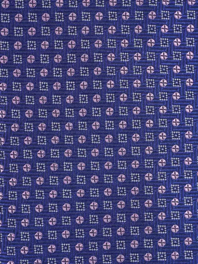 Canali Geometric-pattern Silk Tie In Blue