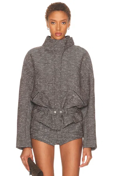Entire Studios Contrast Aviator Jacket In Gray