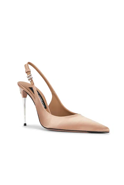 Dolce & Gabbana Satin Metallic-stiletto Slingback Pumps In Pink