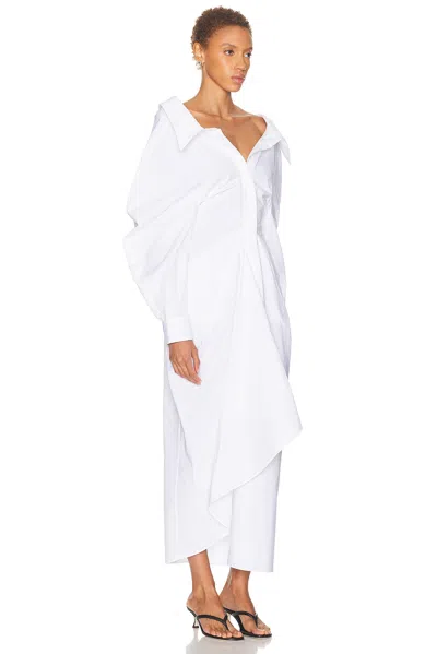 Givenchy Slashed Long Shirt Dress In White