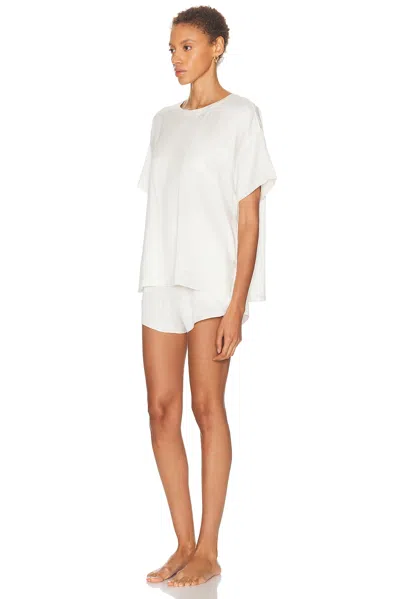 Lunya Washable Silk Short Pajamas In White