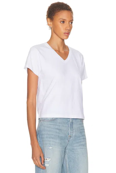 Leset Margo V Neck Tee In White