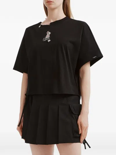 Musium Div. Embellished Open-back T-shirt In Black