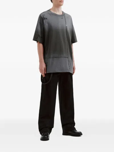 Musium Div. Distressed Patchwork T-shirt In Gray