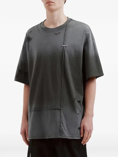 Musium Div. Distressed Patchwork T-shirt In Gray