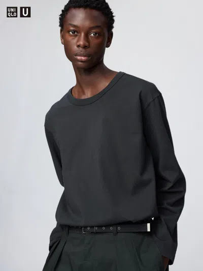 Uniqlo Washed Cotton T-shirt Long Sleeve Black 2xl  Us