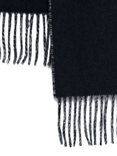 Jacquemus Long Rectangular Wool Scarf With Bold Lettering In Neutral