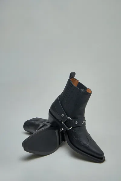 Ganni Western Fitted Chelsea Boots For Women In Black