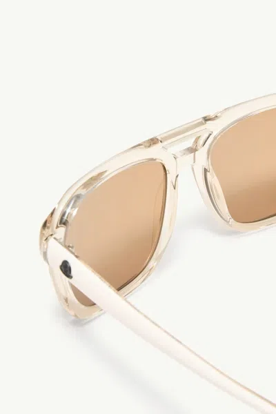 Moncler Vantos Rectangular Sunglasses In Neutral