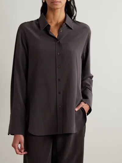 Joseph Womens Cocoa Joe Crepe-de-chine Silk Blouse In Brown