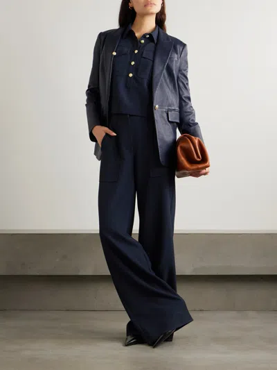Veronica Beard Cargo-pocket Blouse In Blue