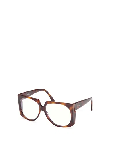 Max Mara Square Frame Glasses In Brown