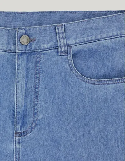 Canali Medium Blue Regular Fit Five Pocket Soft Touch Denim Stretch Fabric Pants In Blue