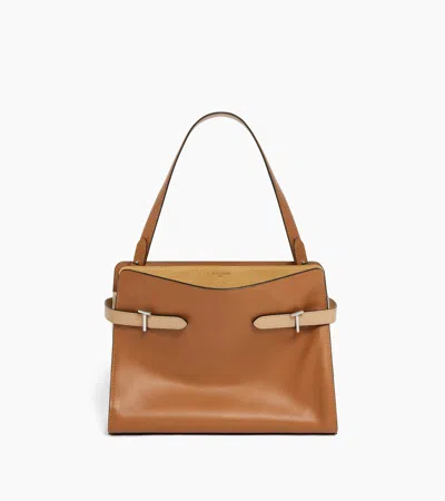 Le Tanneur Sac Porté Épaule Grand Modèle Emie En Cuir Lisse Et Nubuck In Brown