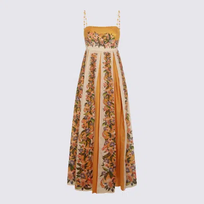 Farm Rio Sand Hilo Stripes Maxi Dresses Yellow In Multi