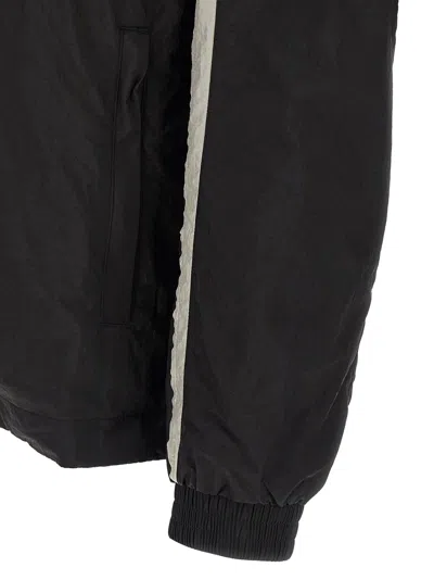 Y-3 Casual Black Jacket With Light Grey Diagonal Stripe In Multi