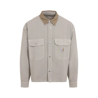 Carhartt Wip Prescott Shirt Jacket In Cotton Canvas Beige In Multi