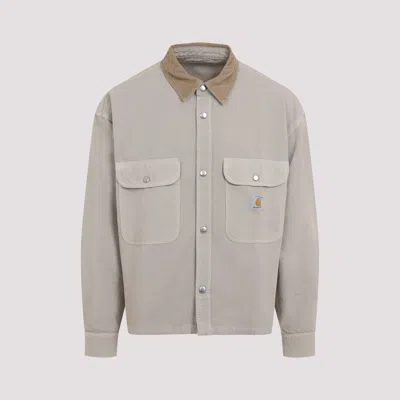 Carhartt Wip Prescott Shirt Jacket In Cotton Canvas Beige In Multi