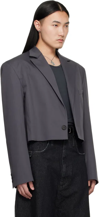 Lu'u Dan Gray Slashed Blazer In Purple
