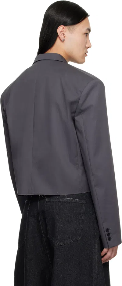 Lu'u Dan Gray Slashed Blazer In Purple