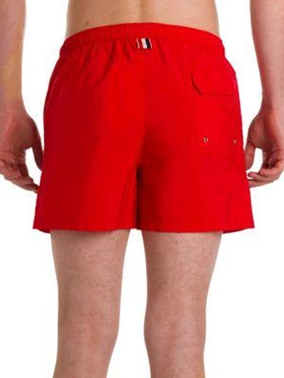 Shop Thom Browne Classic Swim Trunks In Red